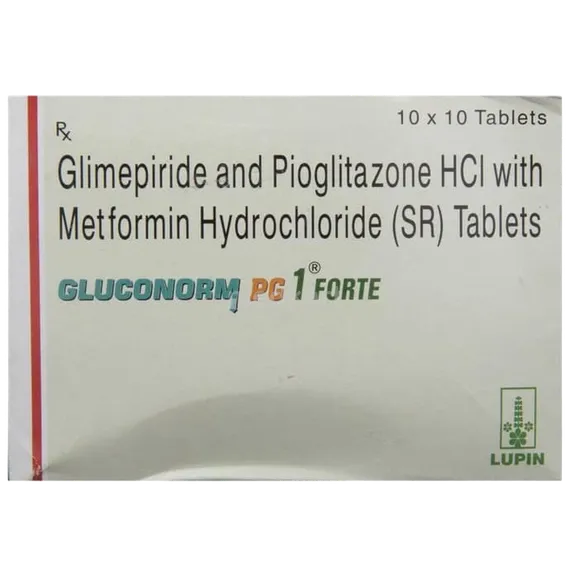 gluconorm pg 1mg forte tablet 10's